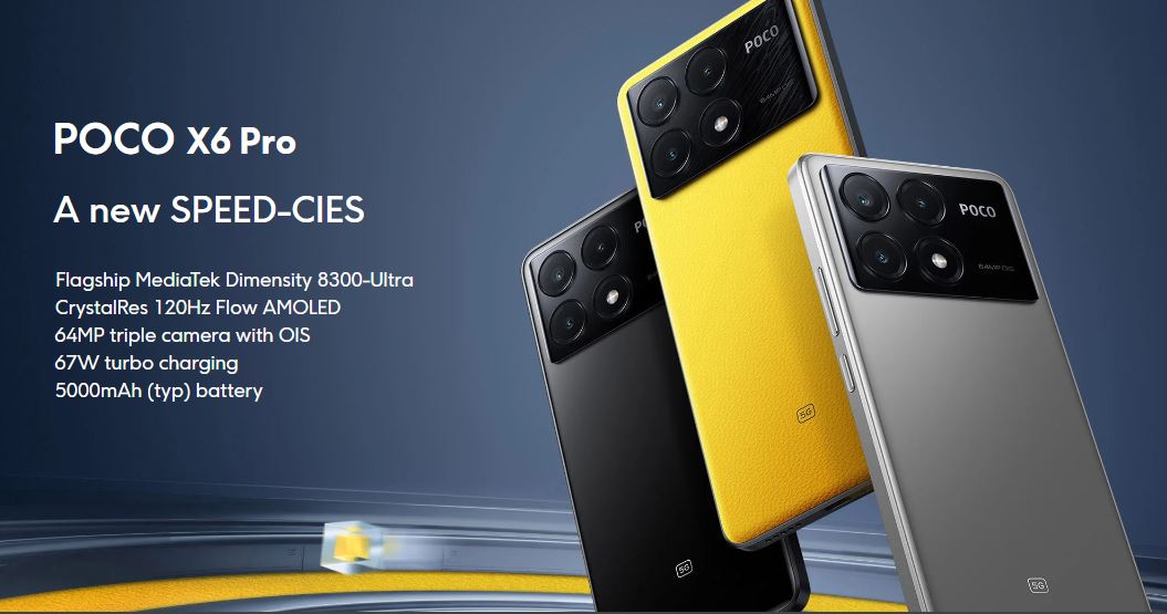 Poco X6 Pro 5G Global Version Dimensity 8300-Ultra Processor 8GB + 256GB/12GB  + 512GB 64MP Camera Xiaomi HyperOS Smartphone 67W turbo charging